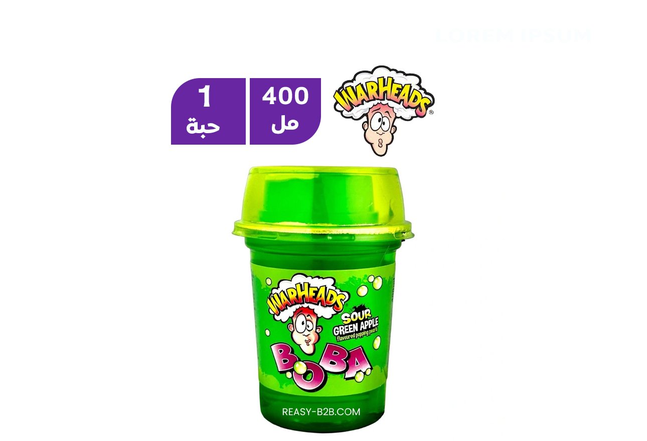 وار هيدز بوبا بالتفاح الاخضر 400 مل