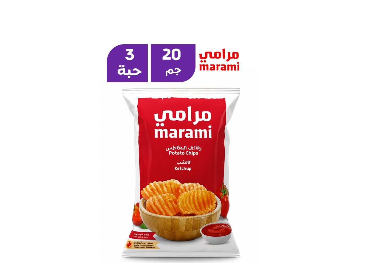 مرامي شيبس البطاطس بنكهة الكاتشب 15 جم