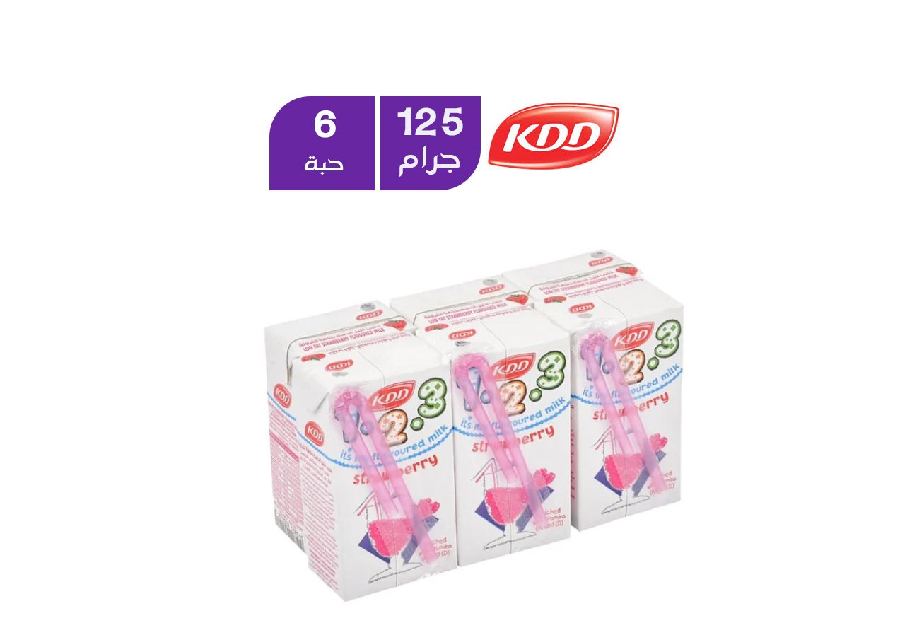 حليب كي دي دي فراولة صغير 125 مل X ٦ حبة
