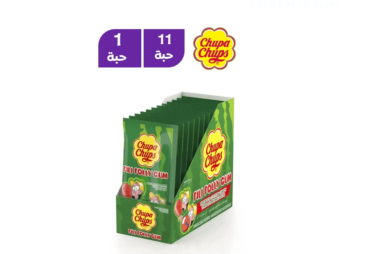 تشوبا تشوبس علك بالون بيج بطيخ 12حبة  11 جم