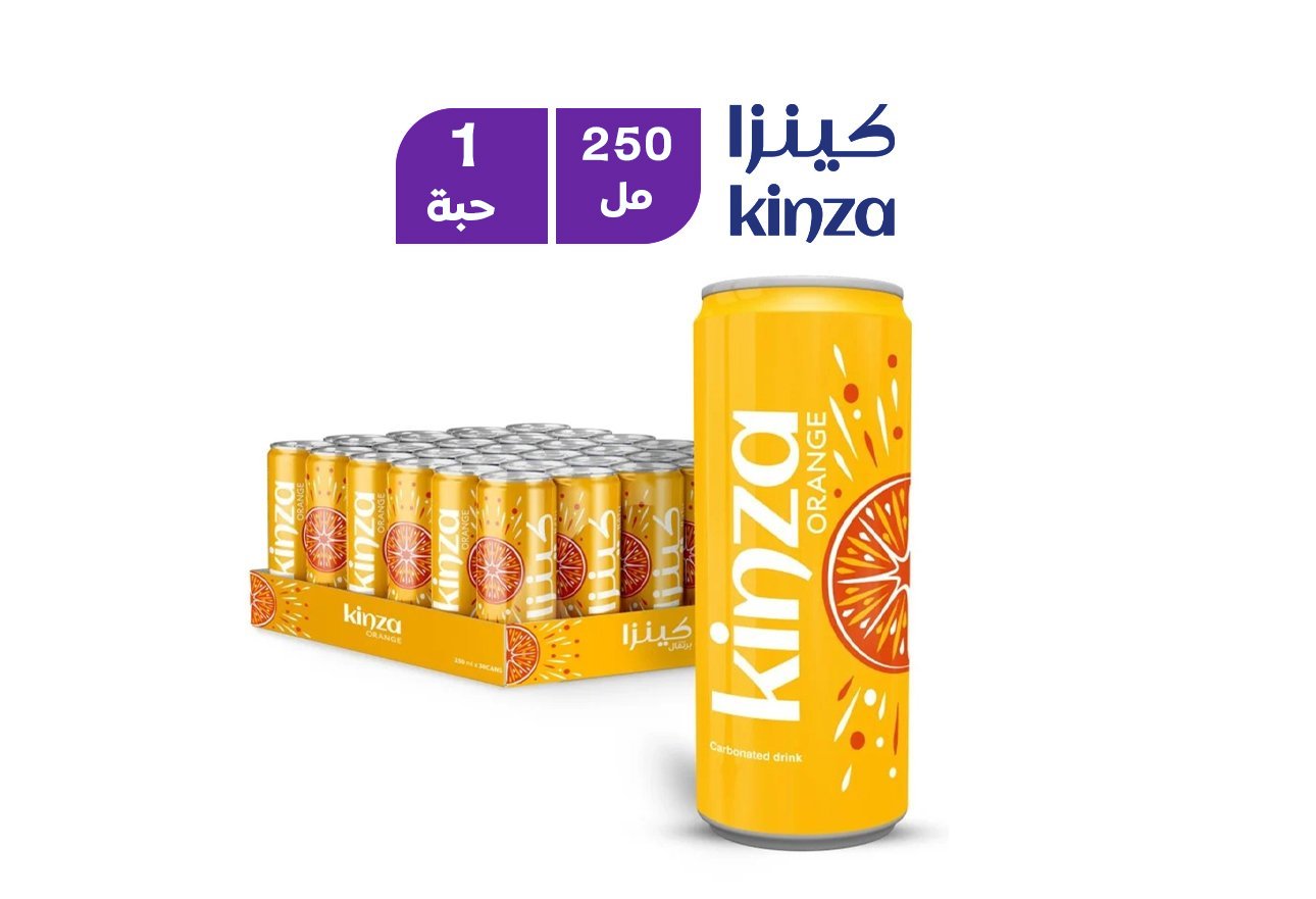 كينزا مشروب غازي بنكهة البرتقال 250 مل 30 حبة