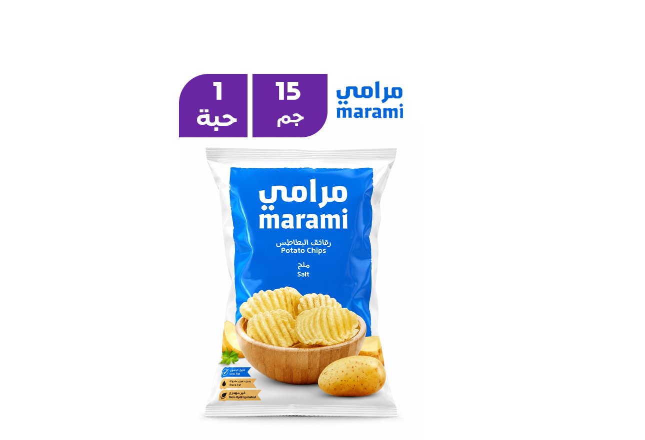 مرامي شيبس البطاطس بنكهة الملح 15 جم