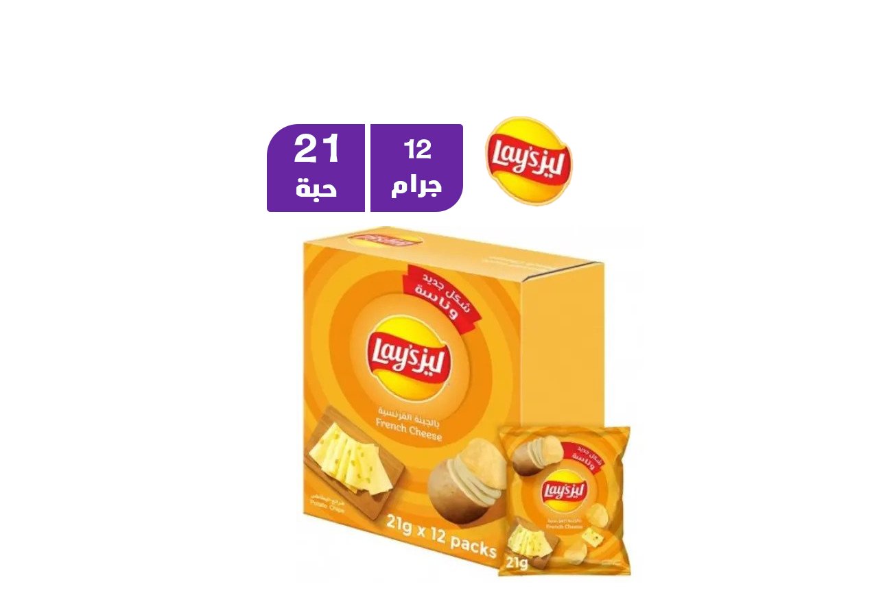 كيس ليز شيبس كريسبز جبنة 21* 12 جرام