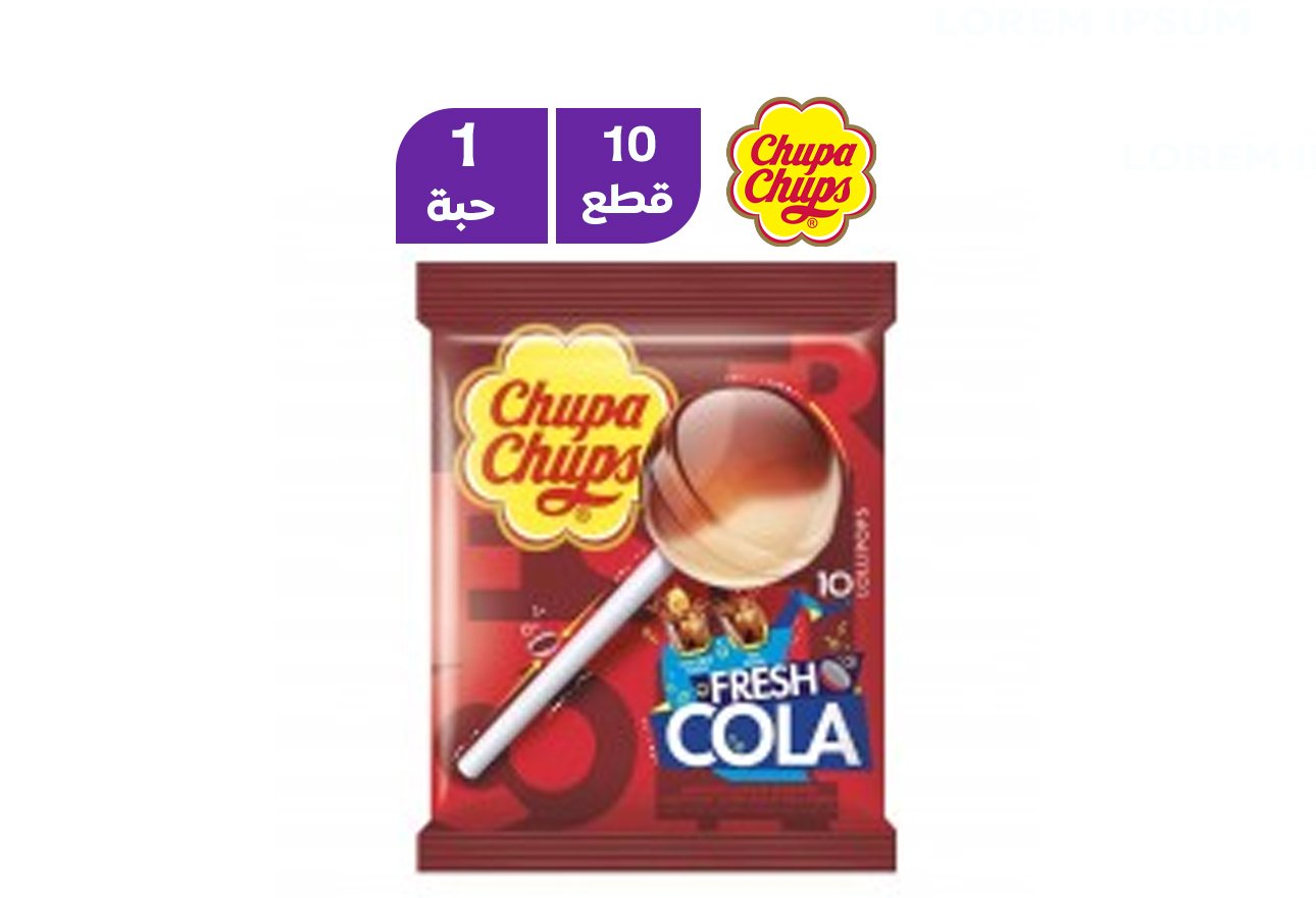 تشوبا تشوبس مصاص متنوع النكهات بالكولا 10 قطع